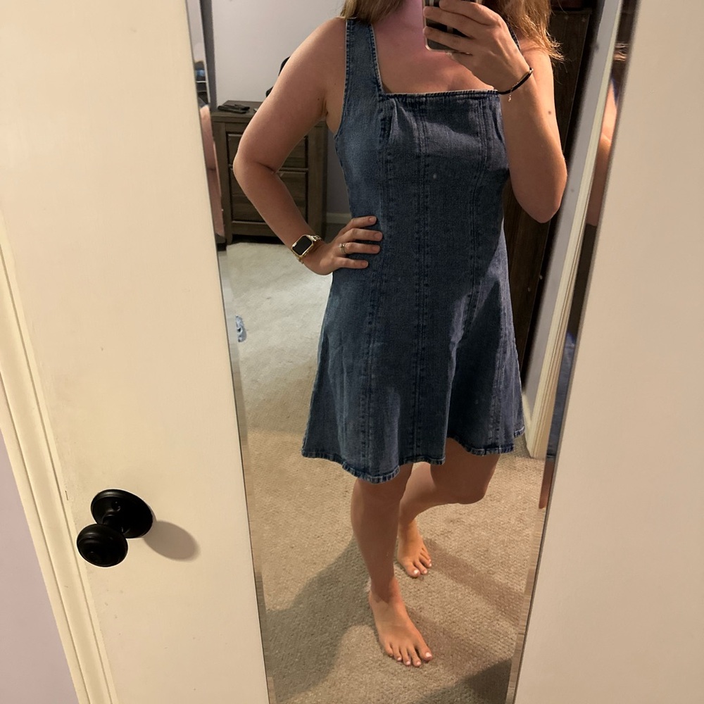 Abercrombie & Fitch Blue Sleeveless Square Neck Sundress